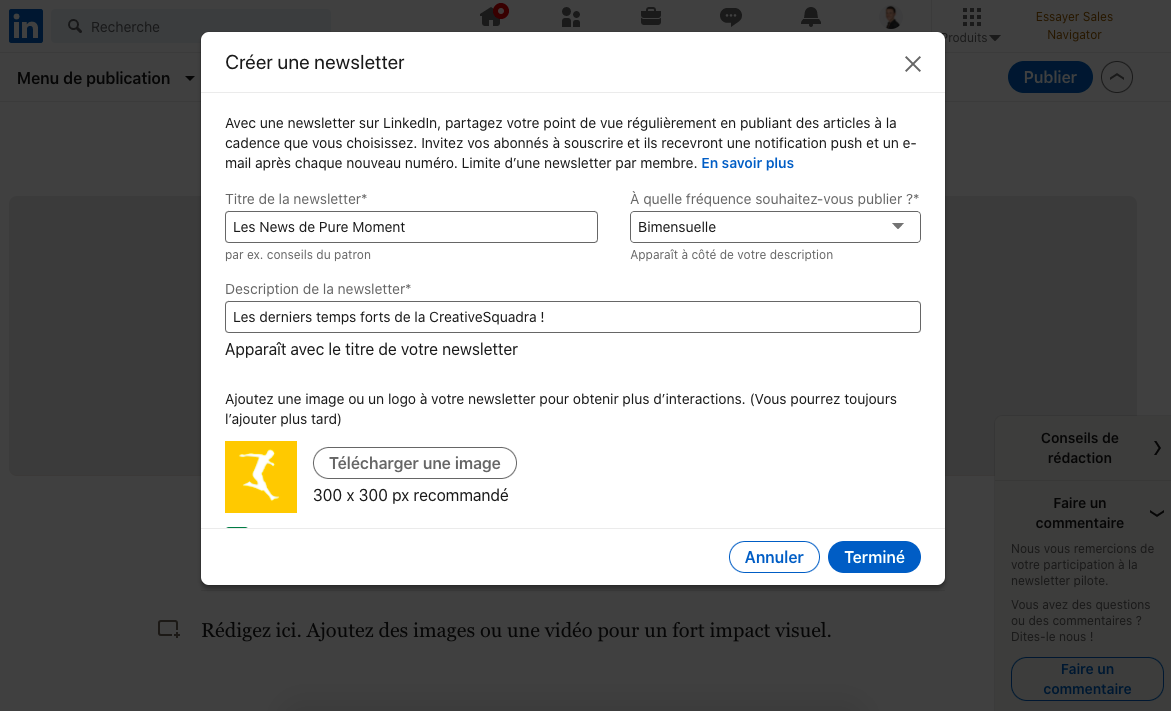 newsletter linkedin